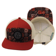 Youth Color Vibes Hat, Flat Bill, Snapback Hat, Copper Stitch, Red Rock, Cream, Mens Hat, Womens Hat, Main Picture