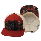 Youth Color Vibes Hat, Flat Bill, Snapback Hat, Copper Stitch, Red Rock, Cream, Mens Hat, Womens Hat, Main Picture