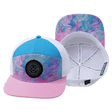 Youth Color Vibes Hat, Flat Bill, Snapback Hat, Cotton Candy, Pink, Neon Blue, White, Mens Hat, Womens Hat, Main Picture