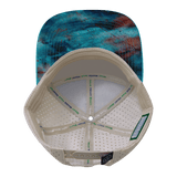 Youth Color Vibes Hat, Flat Bill, Snapback Hat, Desert Sky, Neon Blue Green, Cream, Mens Hat, Womens Hat, Underbill Picture
