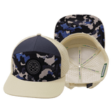 Youth Color Vibes Hat, Flat Bill, Snapback Hat, Dusk Camo, Cream, Charcoal, Mens Hat, Womens Hat, Main Picture