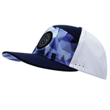 Youth Color Vibes Hat, Flat Bill, Snapback Hat, Geo Blue, Navy, White, Mens Hat, Womens Hat, Side Picture 