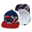Youth Color Vibes Hat, Flat Bill, Snapback Hat, Geo Flag, Dark Red, Navy, White, Mens Hat, Womens Hat, Main Picture 
