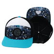 Youth Color Vibes Hat, Flat Bill, Snapback Hat, Love Rising, Neon Blue Green, White, Black, Mens Hat, Womens Hat, Main Picture