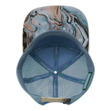 Youth Color Vibes Hat, Flat Bill, Snapback Hat, Marble Earth, Cream, White, Light Blue, Mens Hat, Womens Hat, Underbill Picture