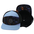 Youth Color Vibes Hat, Flat Bill, Snapback Hat, Midnight Mirage, Baby Blue, Black, Mens Hat, Womens Hat, Main Picture