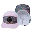 Youth  Color Vibes Hat, Flat Bill, Snapback Hat, Mosaic Curves, Light Pink White, Mens Hat, Womens Hat, Main Picture 