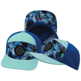 Youth Color Vibes Hat, Flat Bill, Snapback Hat, Nebula, Mint, Blue, Mens Hat, Womens Hat, Main Picture 