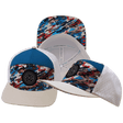 Youth Color Vibes Hat, Flat Bill, Snapback Hat, Party Camo, Cream, Blue, White, Mens Hat, Womens Hat, Main Picture 