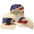 **YOUTH** Color Vibes Hat - Flat Bill - Rugged Flag - Cream - Laser Mesh