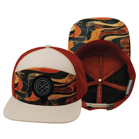 Youth Color Vibes Hat, Flat Bill, Snapback Hat, Rustic River, Cream, Red Rock, Mens Hat, Womens Hat, Main Picture   