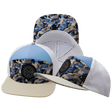Youth Color Vibes Hat, Flat Bill, Snapback Hat, Sky Camo, Cream, Baby Blue, White, Mens Hat, Womens Hat, Main Picture