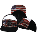 **YOUTH** Color Vibes Hat - Flat Bill - Vintage Flag - Black / White - Laser Mesh