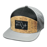 Youth Florida Hat, Flat Bill, Snapback Hat, Cork, Gray, Charcoal, Mens Hat, Womens Hat, Front Picture
