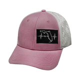 Youth Florida Hat, Low Profile, Ponytail, Snapback Hat, Pink, White, Mens Hat, Womens Hat, Front Picture 