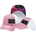 **YOUTH** Florida Hat - Low Profile - Ponytail - Pink / White - Laser Mesh
