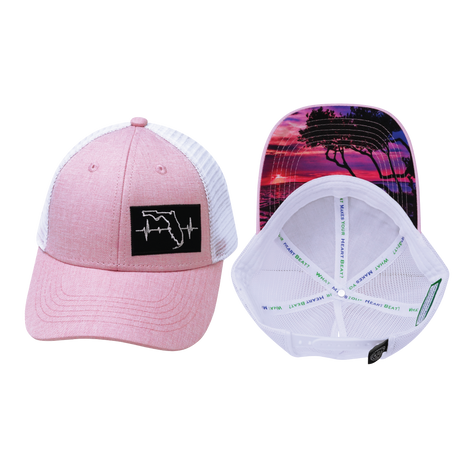 Youth Florida Hat, Low Profile, Ponytail, Snapback Hat, Pink, White, Mens Hat, Womens Hat, Main Picture 