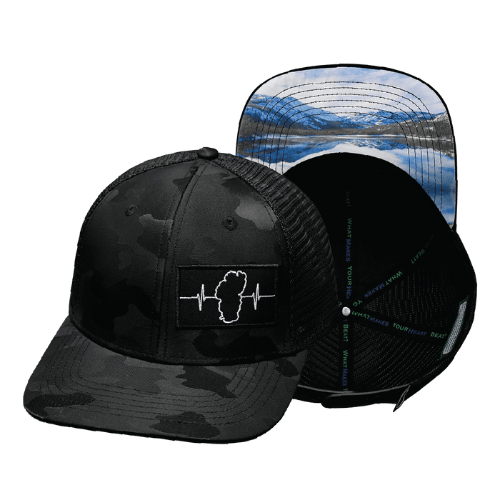 **YOUTH** Tahoe Hat — Baseball Hat Fit, Black Camo / Black, Trucker Mesh