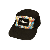 **YOUTH** Mountains Hat - 5 Panel - Colored Peaks - Black - Laser Mesh