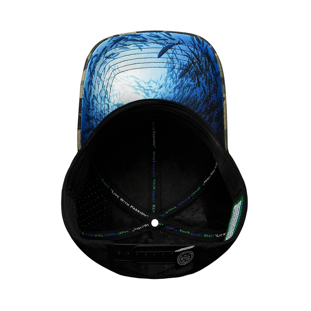 Fishing - 6 Panel - Shallow Fit - Pony Tail - Light Camo / Black (Unisex)