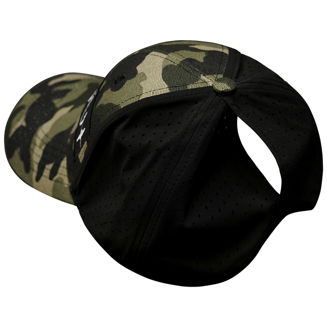 Fishing - 6 Panel - Shallow Fit - Pony Tail - Light Camo / Black (Unisex)