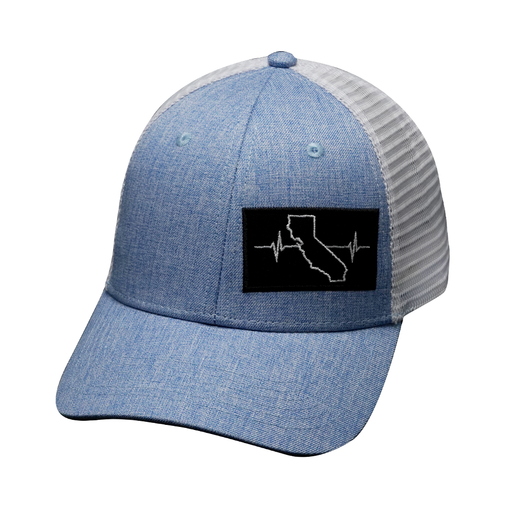 California - 6 Panel - Shallow Fit - Blue / White