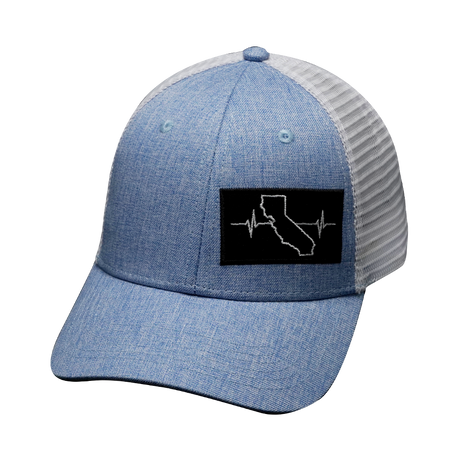 California - 6 Panel - Shallow Fit - Blue / White