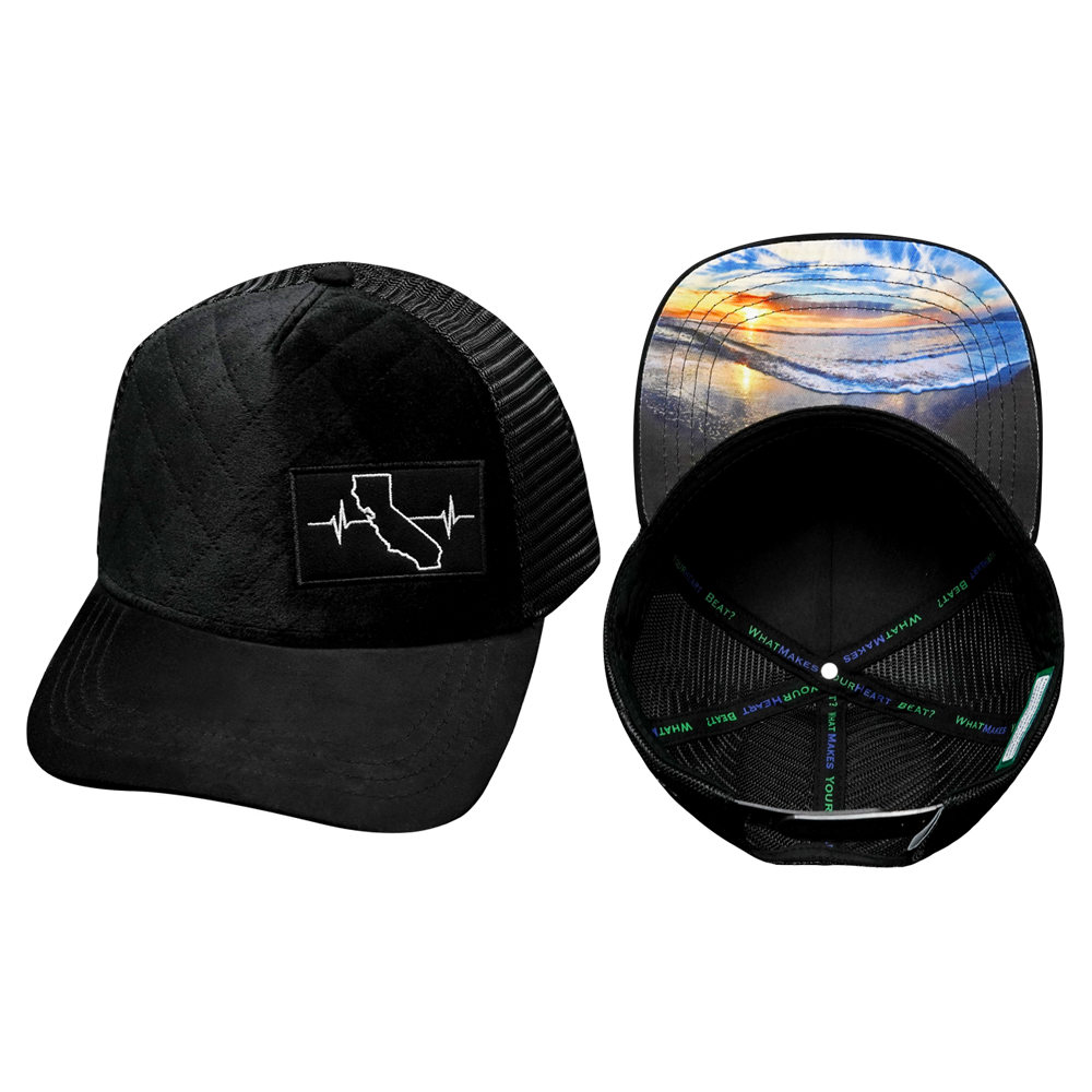 California - 5 Panel - Quilted - Black