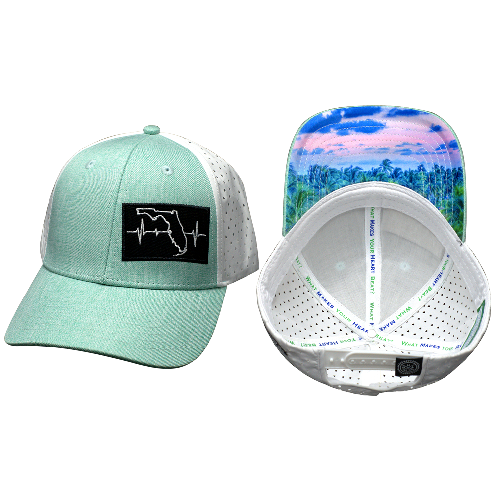 Florida - 6 Panel - Shallow Fit - Pony Tail - Teal / White