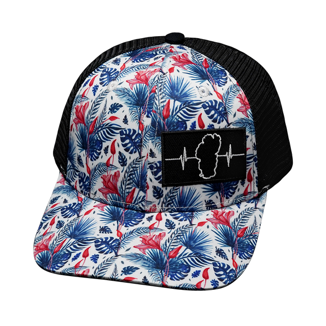 Tahoe - 6 Panel - White Floral / Black (Unisex)