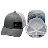 Cabo Hat, Low Profile, Snapback Hat, Gray, White, Mens Hat, Womens Hat, Main Picture 