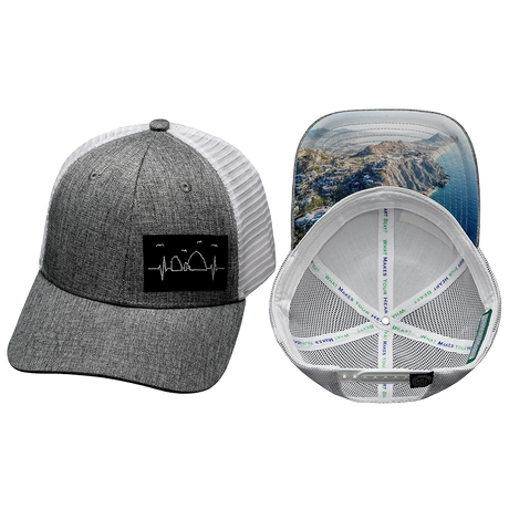 Cabo Hat, Low Profile, Snapback Hat, Gray, White, Mens Hat, Womens Hat, Main Picture 