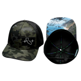 California Hat, Baseball Hat, Snapback Hat, Green Camo, Black, Mens Hat, Womens Hat, Main Picture