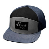 California Hat, Flat Bill, Snapback Hat, Navy, Gray, Black, Mens Hat, Womens Hat, Front Picture