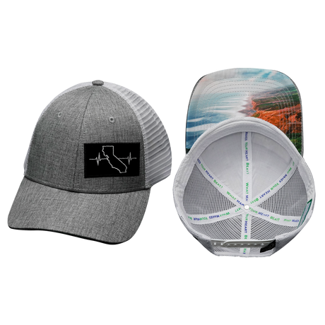 California Hat, Low Profile, Snapback Hat, Heather Gray, White, Mens Hat, Womens Hat, Main Picture 