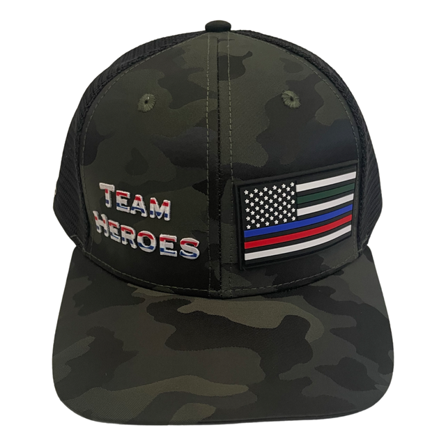 Team Heroes - 6 Panel - Green Camo / Black (Unisex)