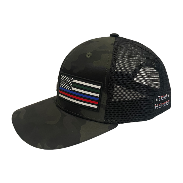 Team Heroes - 6 Panel - Green Camo / Black (Unisex)