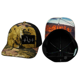 Fishing Hat, Baseball Hat, Snapback Hat, Maple Leaf Camo, Black, Mens Hat, Womens Hat, Main Picture