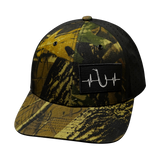 Fishing Hat, Baseball Hat, Snapback Hat, Tan Tree Camo, Black, Mens Hat, Womens Hat, Front Picture