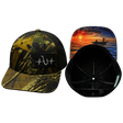 Fishing Hat, Baseball Hat, Snapback Hat, Tan Tree Camo, Black, Mens Hat, Womens Hat, Main Picture