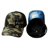 Fishing Hat, Low Profile, Ponytail, Snapback Hat, Light Camo, Black, Mens Hat, Womens Hat, Main Picture