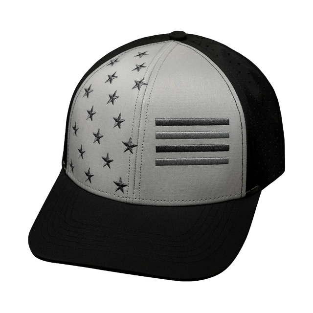 Flag Hat, Baseball Hat, Snapback Hat, Black, Gray, Mens Hat, Womens Hat, Front Picture