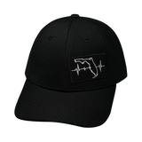 Florida Hat, Athletiic Fit,  Airmesh, Snapback Hat, Black, Mens Hat, Womens Hat, Front Picture