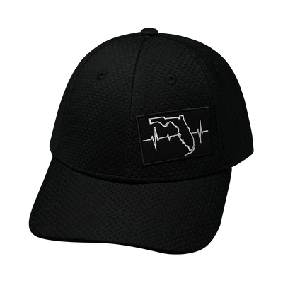 Florida Hat, Athletiic Fit,  Airmesh, Snapback Hat, Black, Mens Hat, Womens Hat, Front Picture