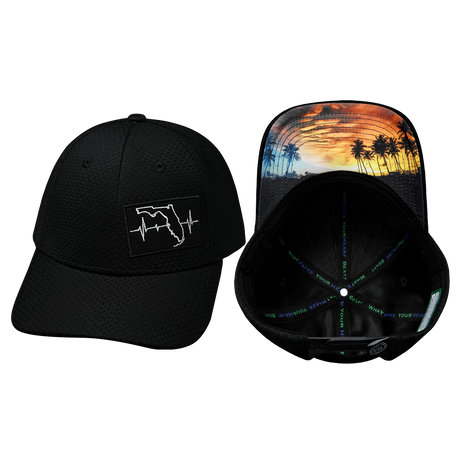 Florida Hat, Athletiic Fit,  Airmesh, Snapback Hat, Black, Mens Hat, Womens Hat, Main Picture