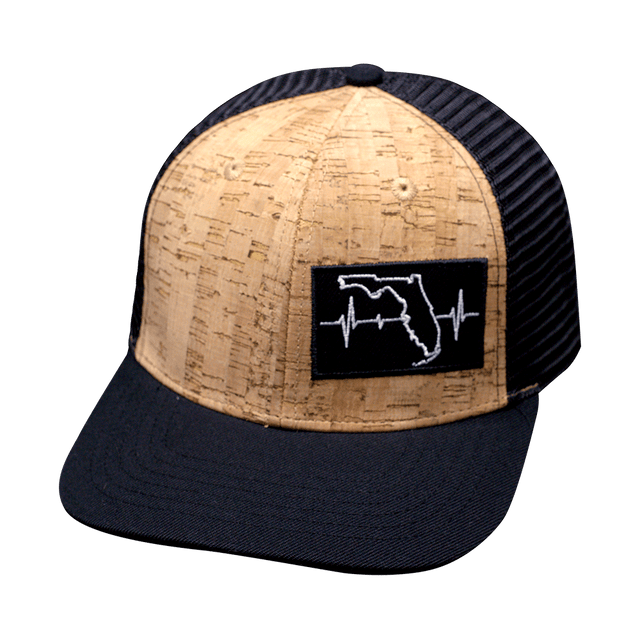 Florida Hat, Baseball Hat, Snapback Hat, Cork, Black, Mens Hat, Womens Hat, Front Picture
