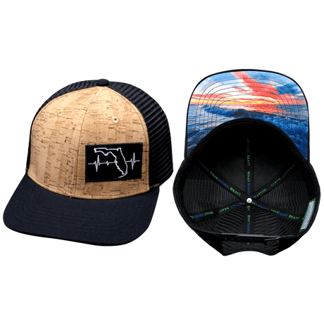 Florida Hat, Baseball Hat, Snapback Hat, Cork, Black, Mens Hat, Womens Hat, Main Picture