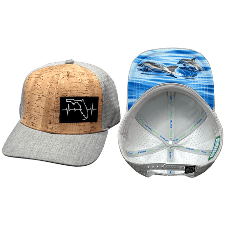 Florida Hat, Baseball Hat, Snapback Hat, Cork, Heather Gray, Gray, Mens Hat, Womens Hat, Main Picture