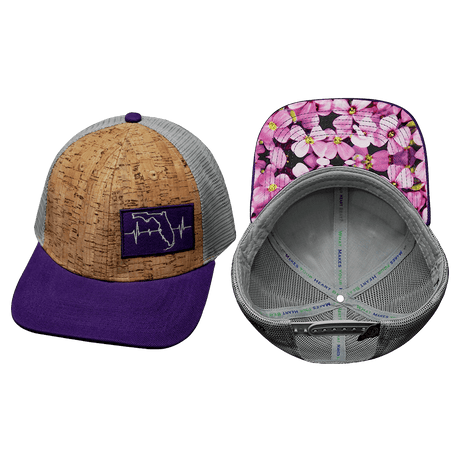 Florida Hat, Baseball Hat, Snapback Hat, Cork, Purple, Gray, Mens Hat, Womens Hat, Main Picture