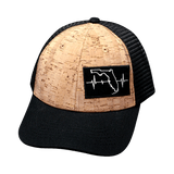 Florida Hat, Low Profile, Snapback Hat, Cork, Black, Mens Hat, Womens Hat, Front Picture 